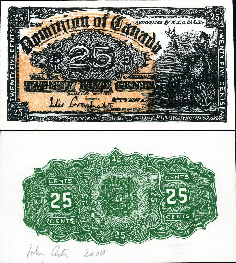 25 cents  (90) UNC Banknote